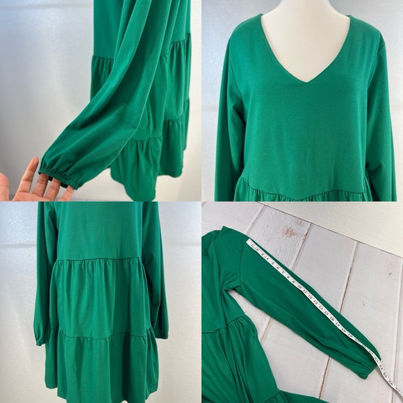 NWT Casual Dress Sweet Cute V Neck Mini Dress with Pocket Skin Friendly Fabric L - Picture 15 of 17